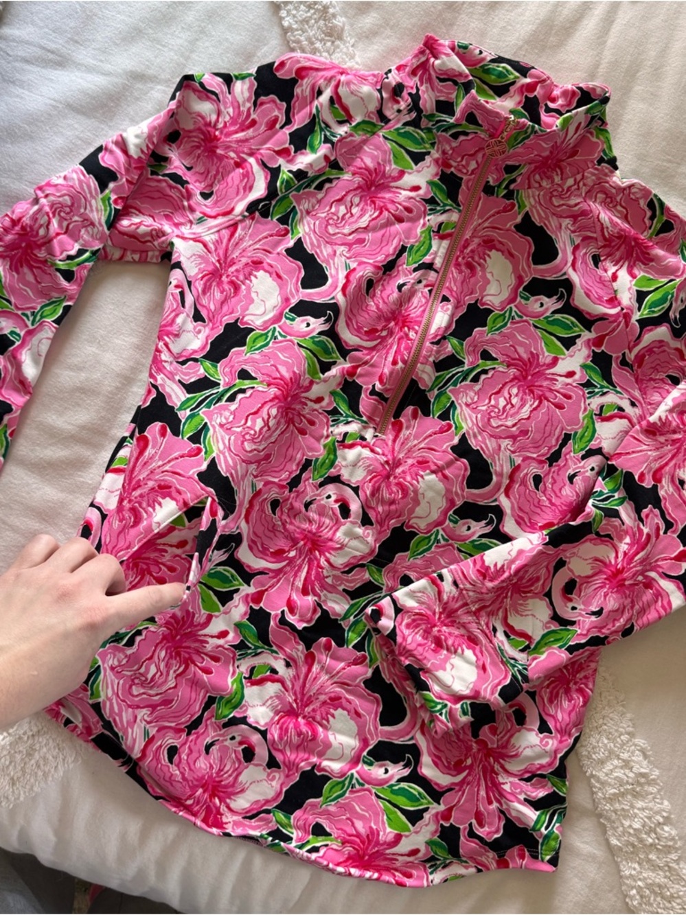 Lilly Pulitzer UPF 50+ Skipper Popover - Onyx Party All The Time Luxletic - Picture 4 of 9